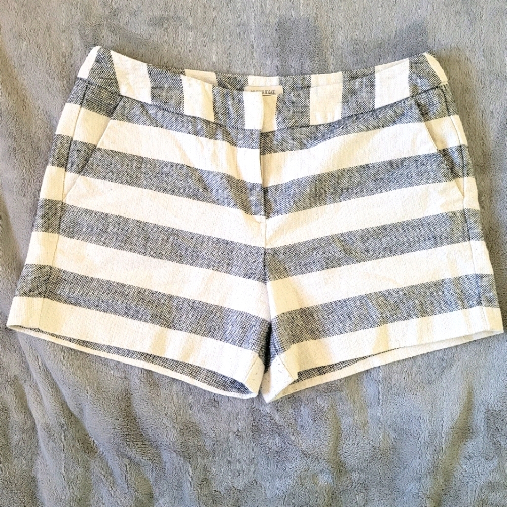 British Khaki Striped Shorts